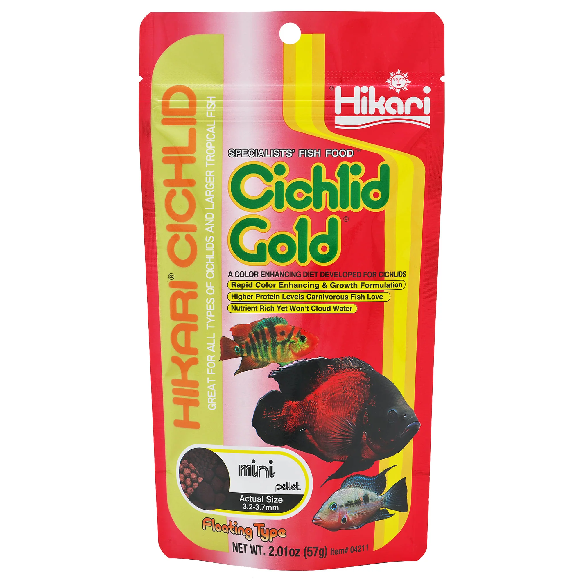 Hikari® Cichlid Gold® Mini Pellet Fish Food 2 Oz - Image 1