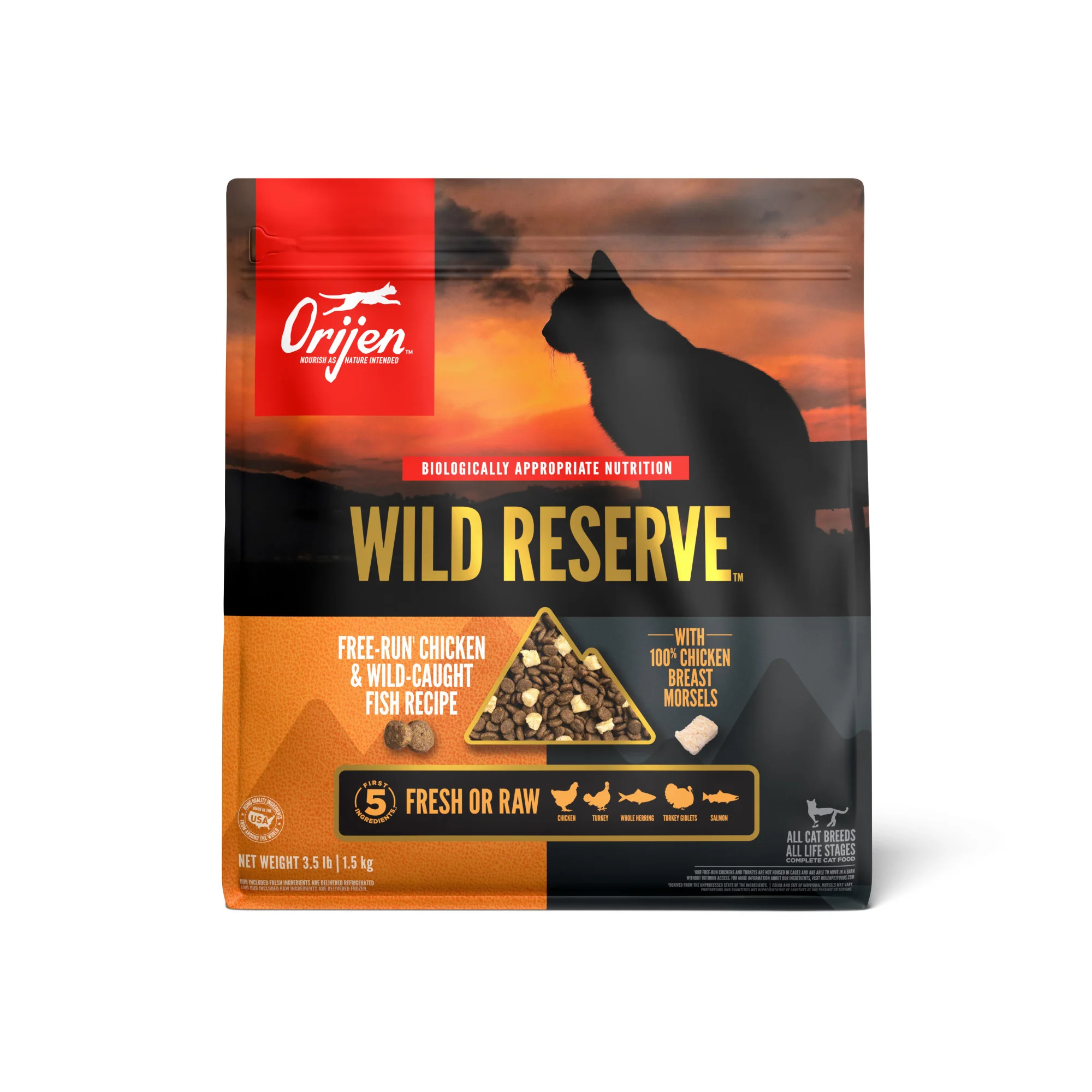 Orijen Grain Free Dry Cat Food Wild Reserve Free-Run Chicken & Wild-Caught Fish Recipe 3.5lb - Image 1