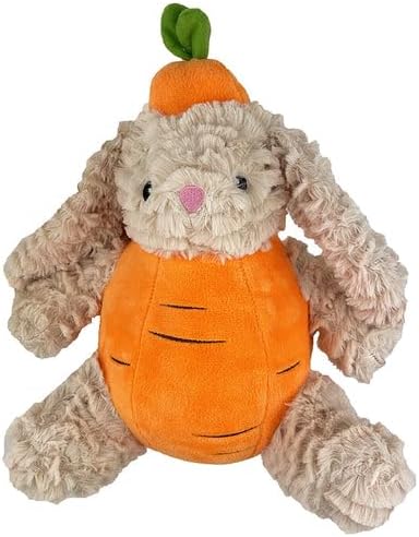 Pet Lou 12in Rabbit with Carrot Plush Dog Toy - Image 1