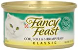Fancy Feast Grain Free Pate Wet Cat Food  Classic Pate Cod  Sole & Shrimp Feast  3 oz. Can - Image 1