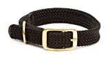 Adjustable double-braid dog collarWaterproof and durable webbingFeatures all brass hardware buckle and "D" ringMatches Mendota snap leashes perfectlyChoose 1" wide or 9/16" wide for small breed and puppies" - Image 1