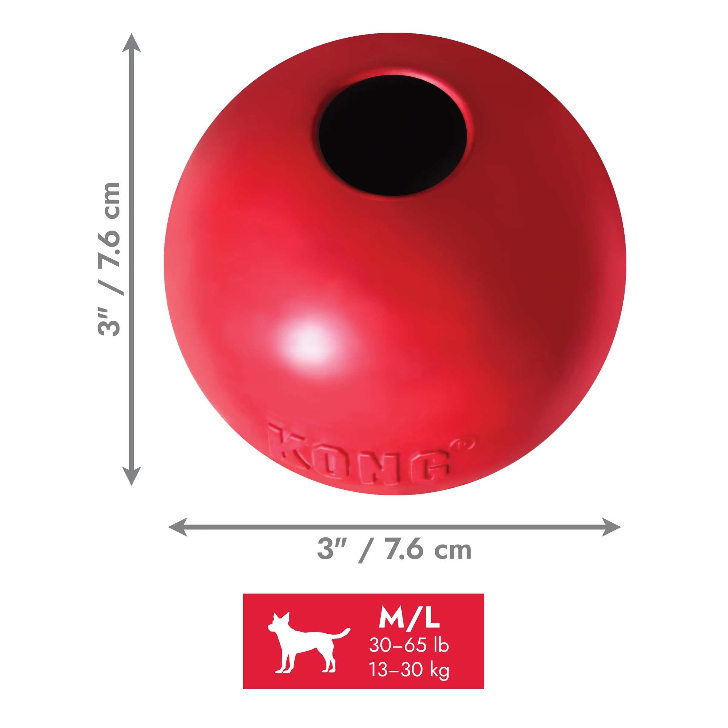 Kong Dog Toy Ball with Hole Large - Image 1