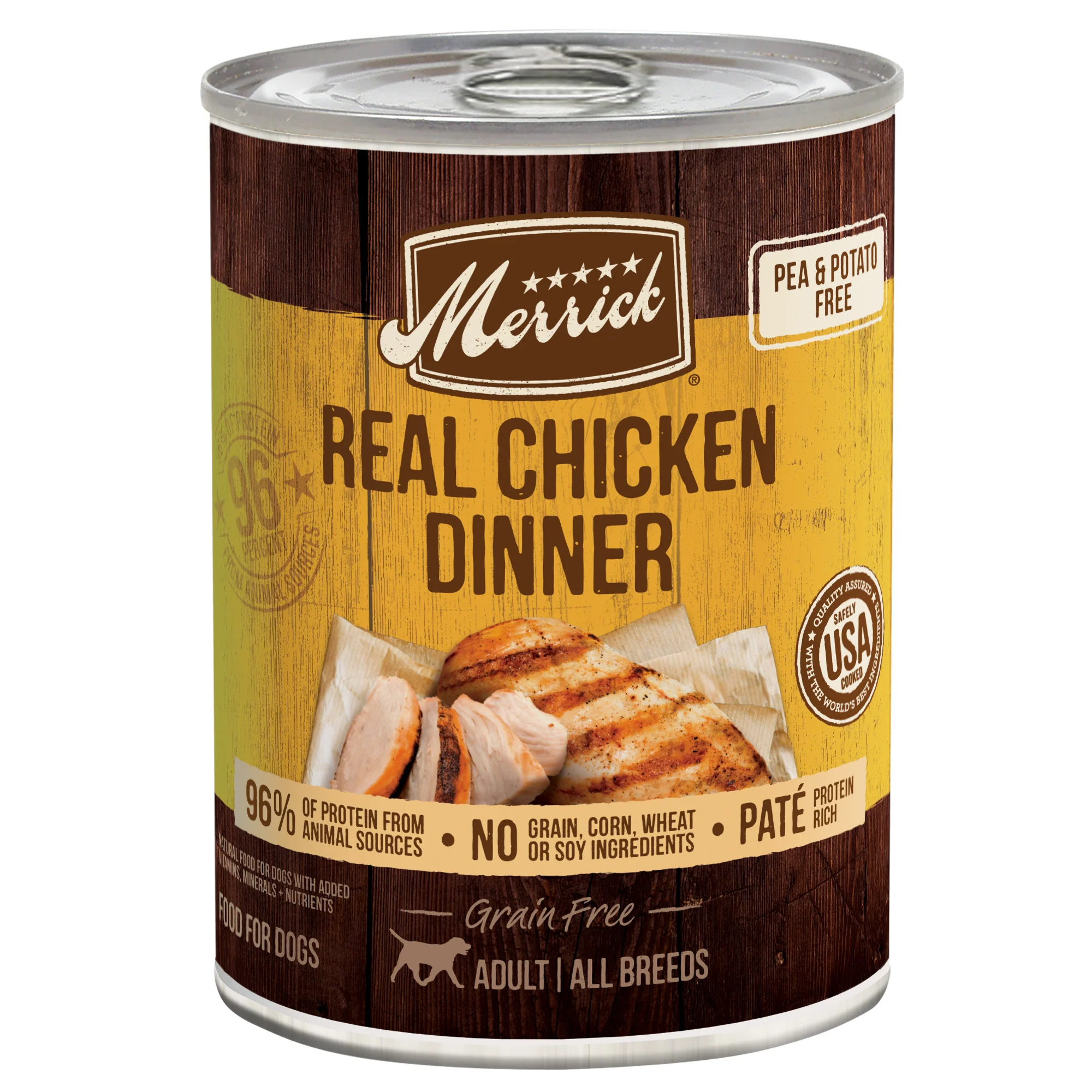 Merrick Grain Free Wet Dog Food Real Chicken Dinner, Canned Dog Food - 12.7 oz - Image 1