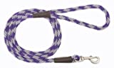 Amethyst:The Mendota Snap leash is the perfect solution for exercise walking and training in the parkMatches our double braid collars and double braid jar collars perfectlyOil tanned splicesAll brass hardware”