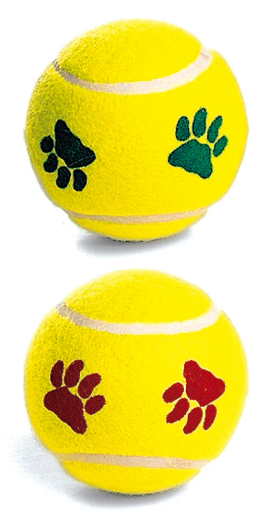 Spot Ethical Pet Dog Toy Mint Flavored Paw Print Tennis Balls 2.5In 2Pk - Image 1