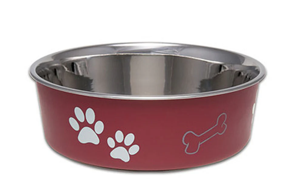 Loving Pets Bella Stainless Steel Dog Bowl Merlot eXtra Large - Image 1