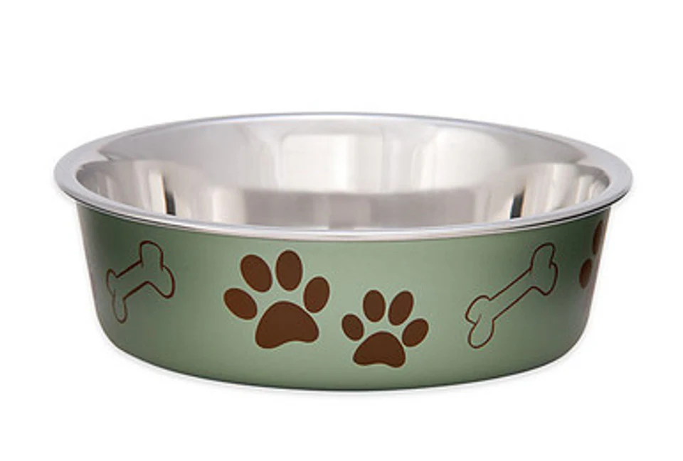 Loving Pets Bella Stainless Steel Dog Bowl Artichoke Small - Image 1