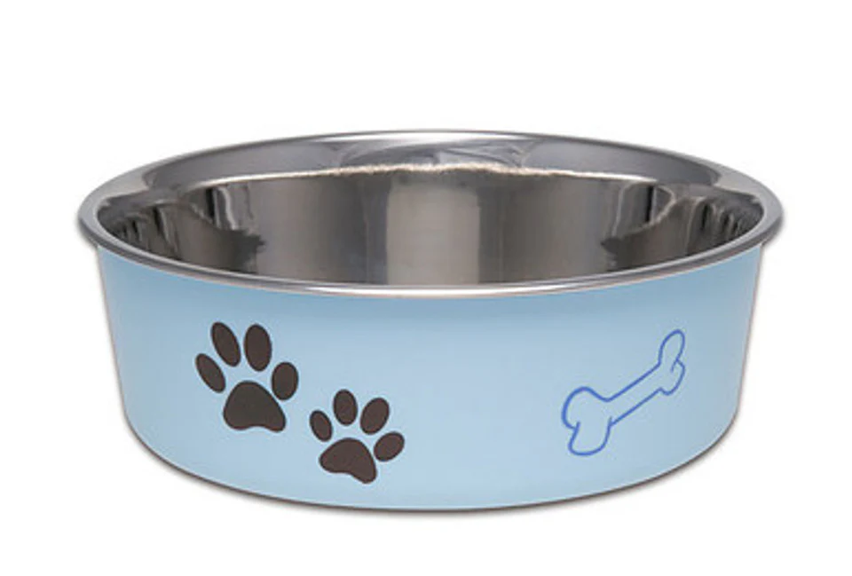 Loving Pets Bella Stainless Steel Dog Bowl Blue Large - Image 1