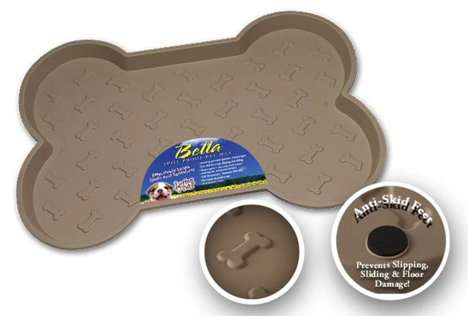 Loving Pets Bella Spill-Proof Dog Mat Tan Large - Image 1