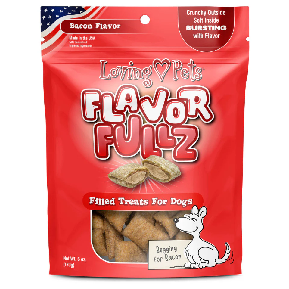 Loving Pets Flavorfullz Dog Treats 6oz Bacon - Image 1