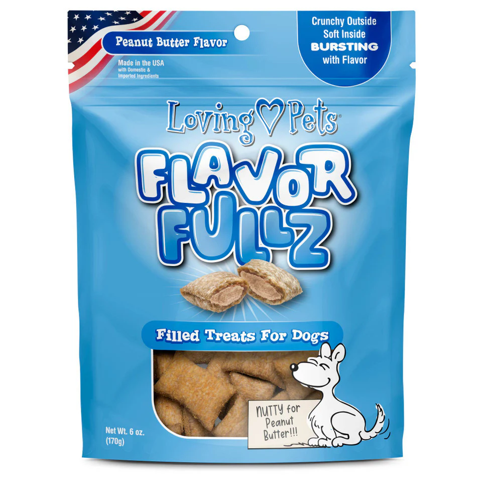 Loving Pets Flavorfullz Dog Treats 6oz Peanut Butter - Image 1