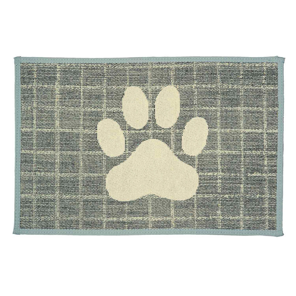 Loving Pets Fashion Pet Food & Water Mat Plaid Paws - Image 1