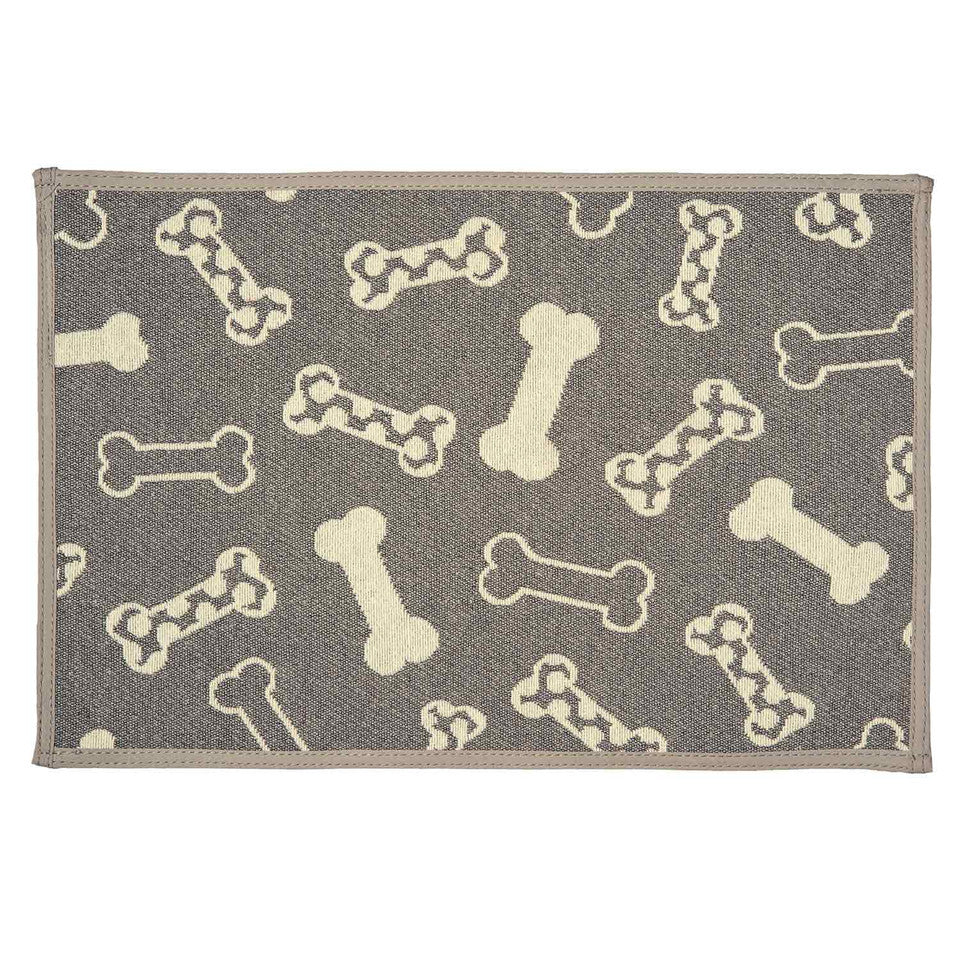 Loving Pets Fashion Pet Food & Water Mat Polka Dot Bones - Image 1
