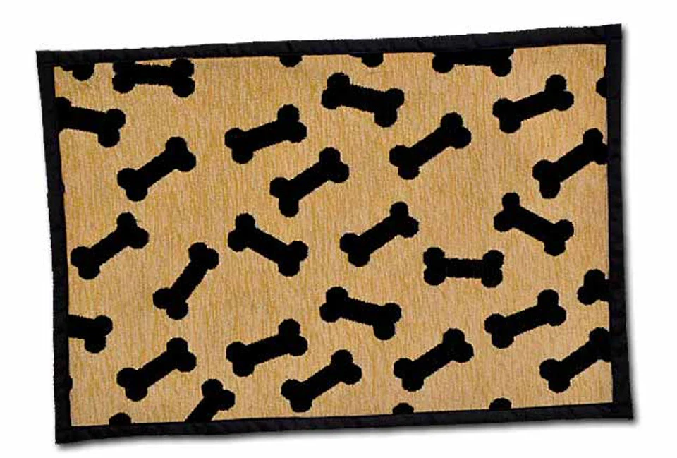 Loving Pets Fashion Pet Food & Water Mat Dancing Bones - Image 1
