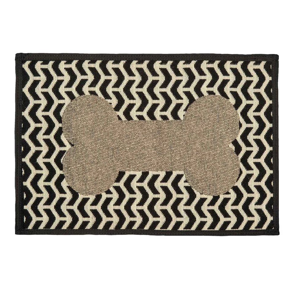 Loving Pets Fashion Pet Food & Water Mat Geo Bone Brown - Image 1