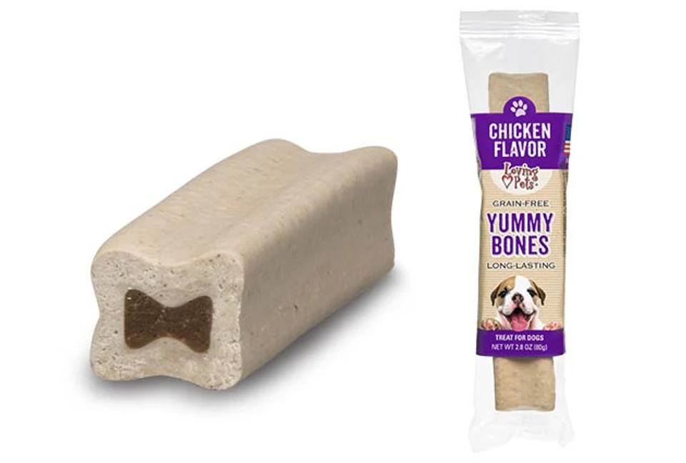 Loving Pets Dog Treat Yummy Bones Singles Chicken - Image 1
