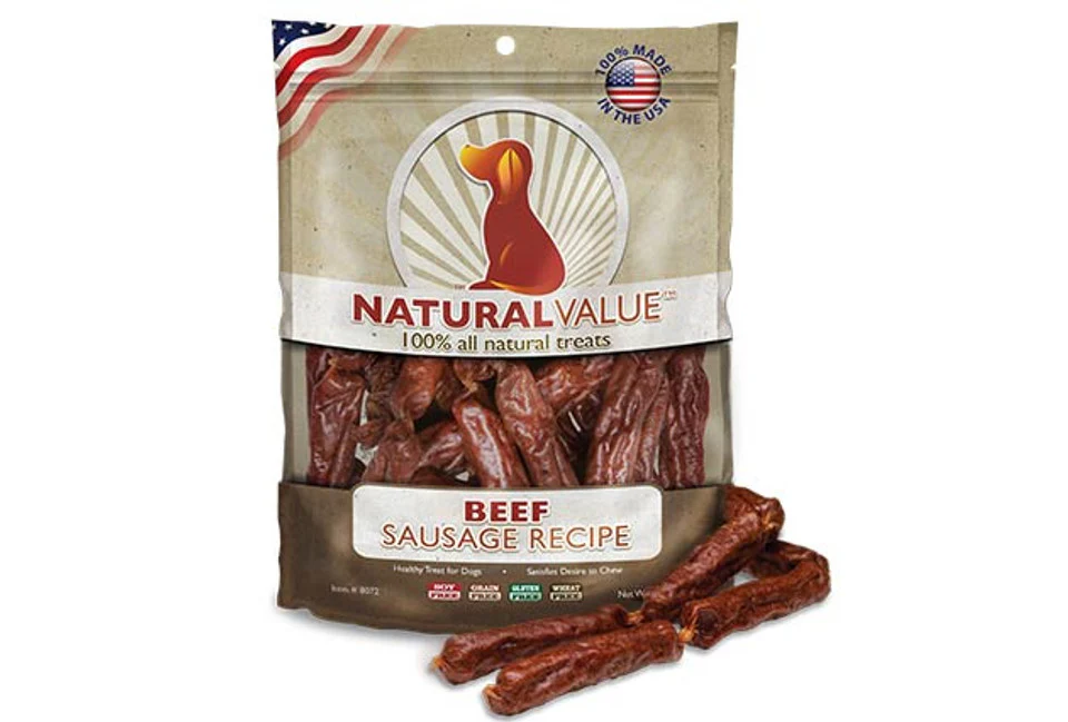 Loving Pets Natural Value Soft Chew Dog Treats 13oz Beef Sausages - Image 1