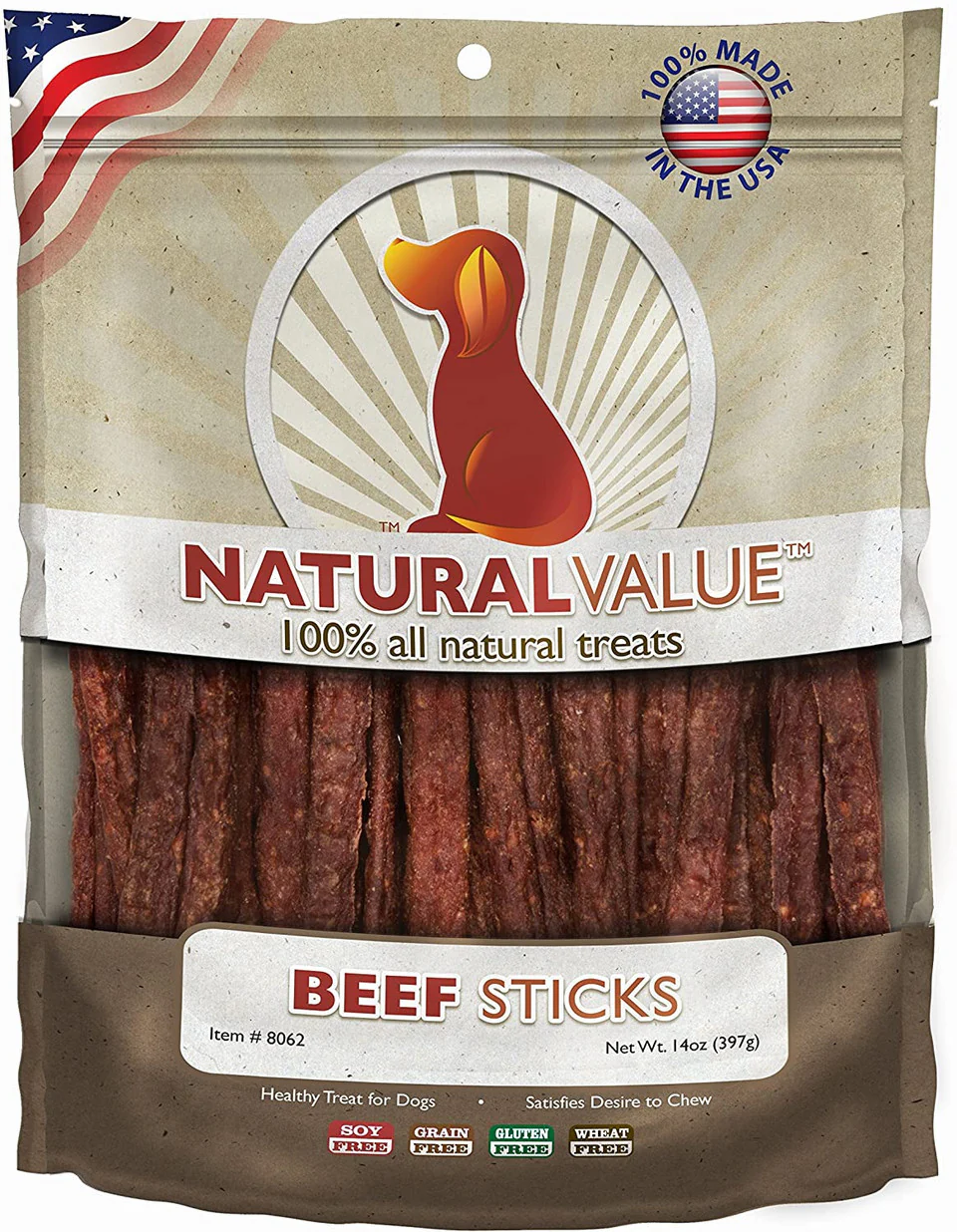 Loving Pets Natural Value Soft Chew Dog Treats 14oz Beef Sticks - Image 1