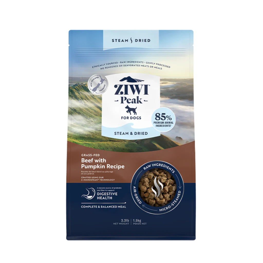 Ziwi Peak Steam-Dried Beef w Pumpkin for Dogs 1.8lb - Image 1