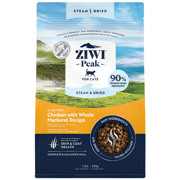 ZIWI Peak Cat Steam-Dried Chicken w/Whole Mackerel 1.8lb - Image 1