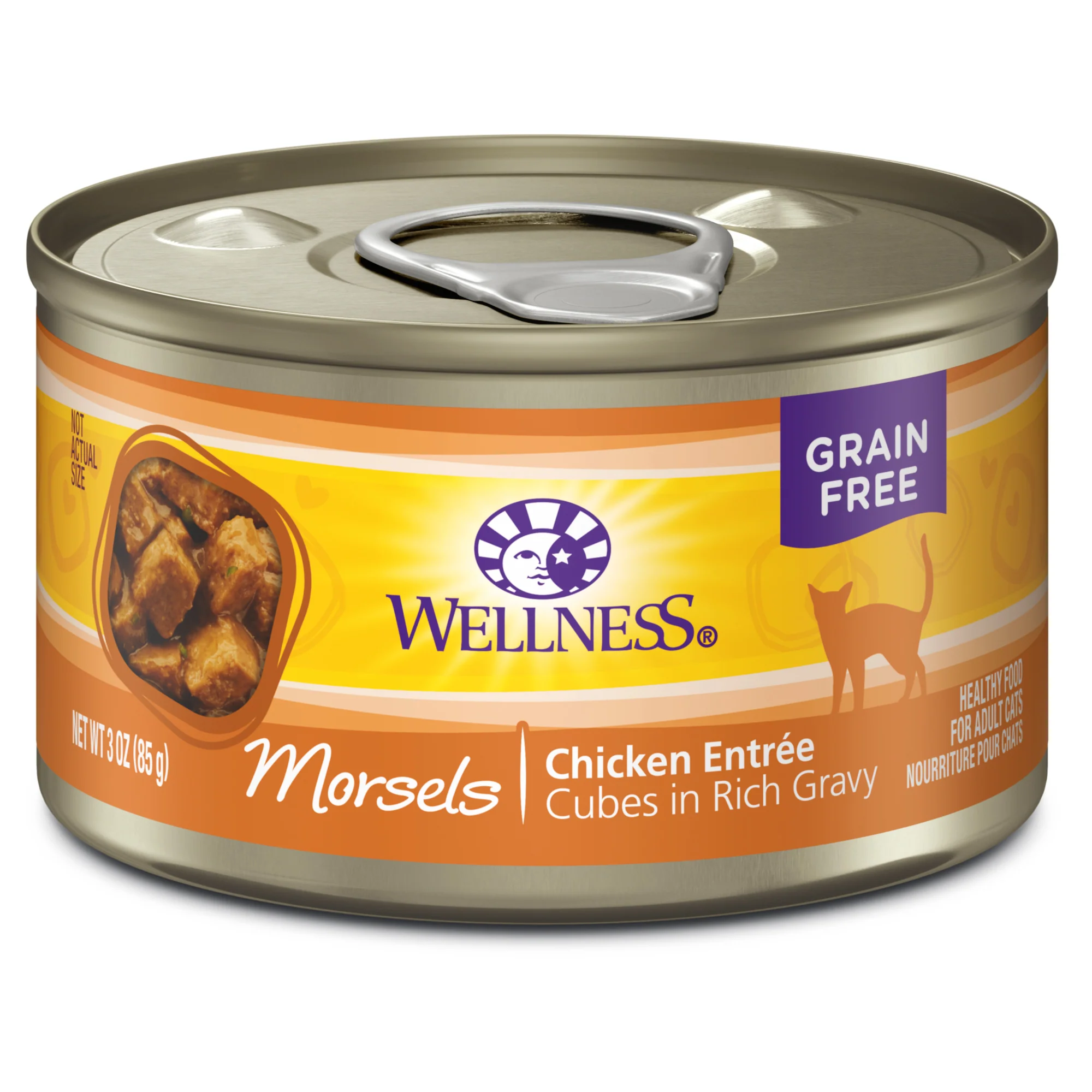 Wellness Complete Health Natural Grain Free Wet Canned Cat Food Cubed Chicken Entree 3oz Can - Image 1