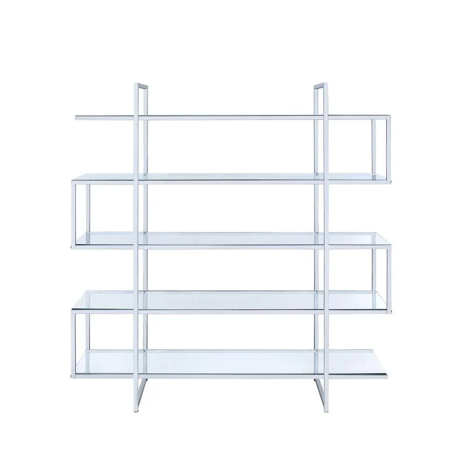 Coaster Furniture Elmer 801304 63-inch 5-shelf Bookshelf – Clear and Chrome