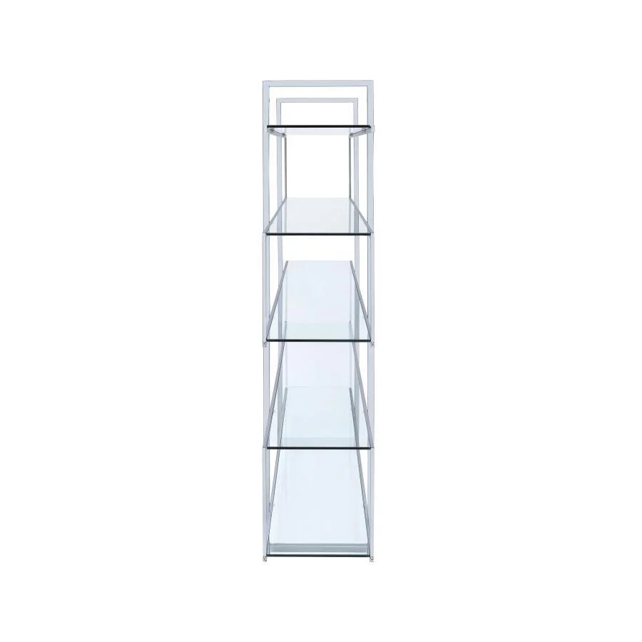 Coaster Furniture Elmer 801304 63-inch 5-shelf Bookshelf - Clear and Chrome - Image 3