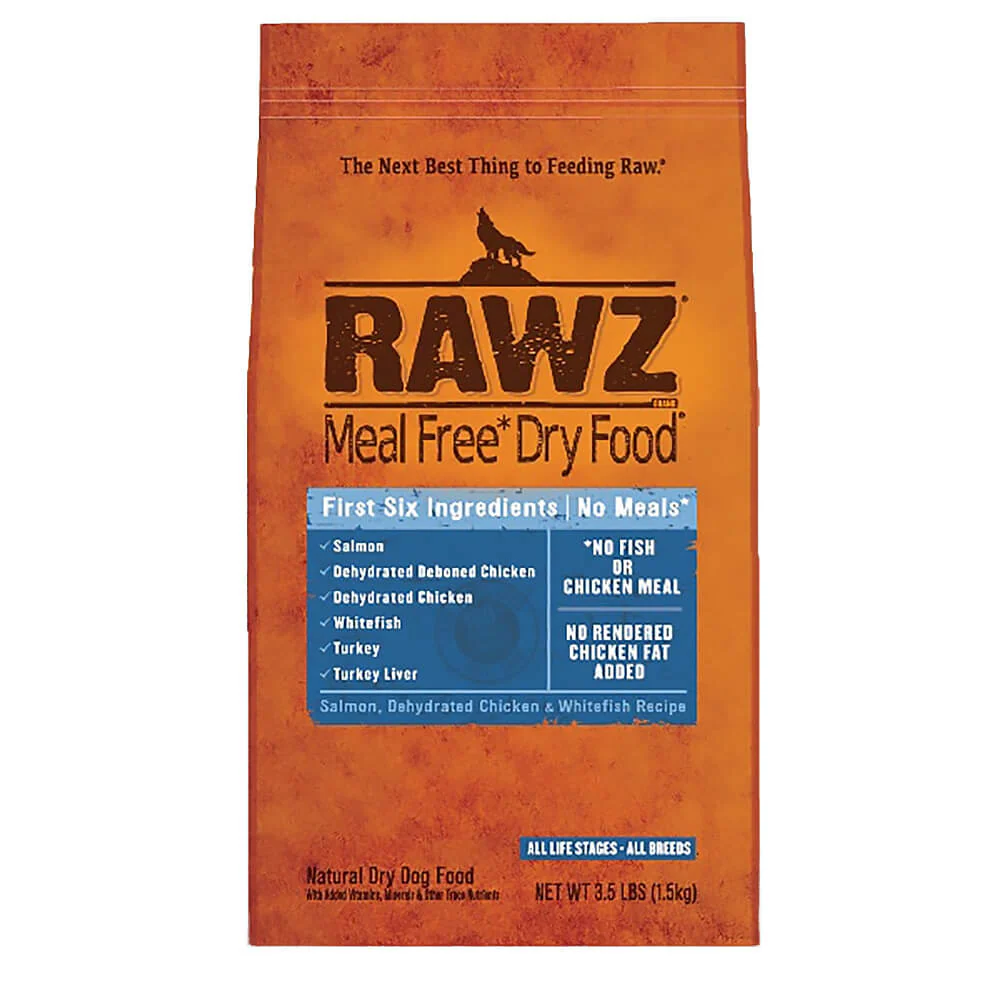 Rawz Natural Grain-Free Salmon, Chicken & Whitefish All Life Stages Dry Dog Food, 3.5 Lb - Image 1