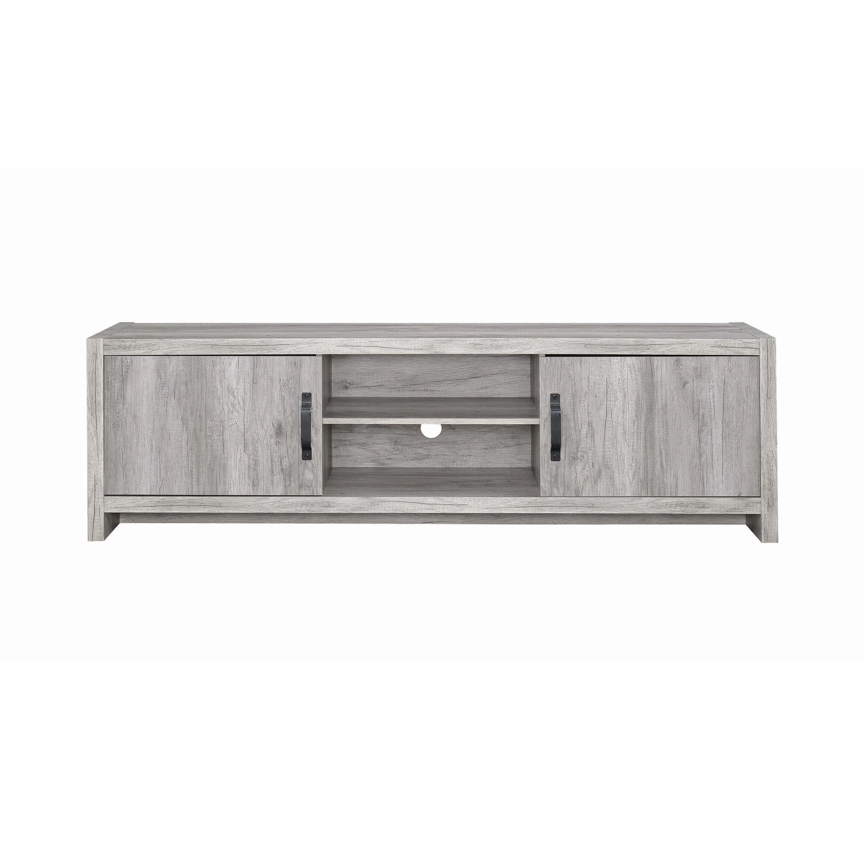 Coaster Furniture Burke 701025 2-door Engineered Wood 71" TV Stand - Grey Driftwood - Image 2