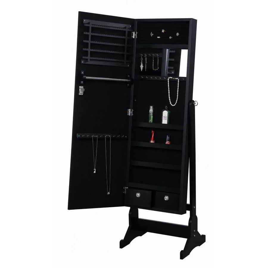 Coaster Furniture Tutuola 904039 Cheval Mirror with Jewelry Storage - Black - Image 2