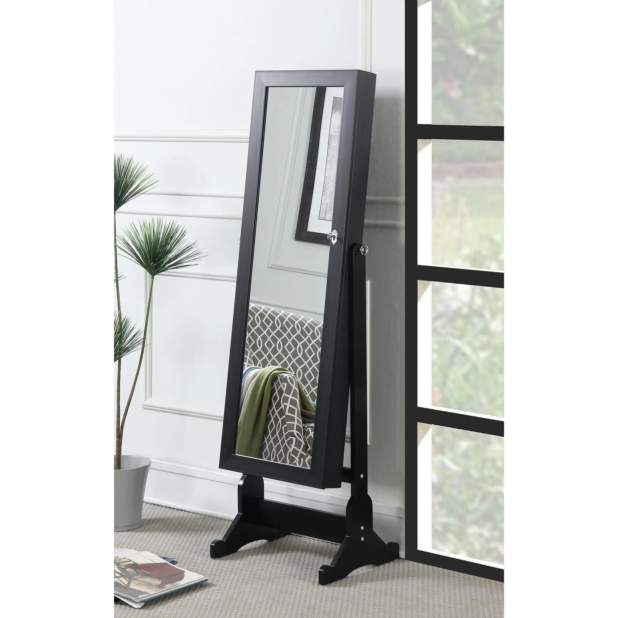 Coaster Furniture Tutuola 904039 Cheval Mirror with Jewelry Storage - Black - Image 3