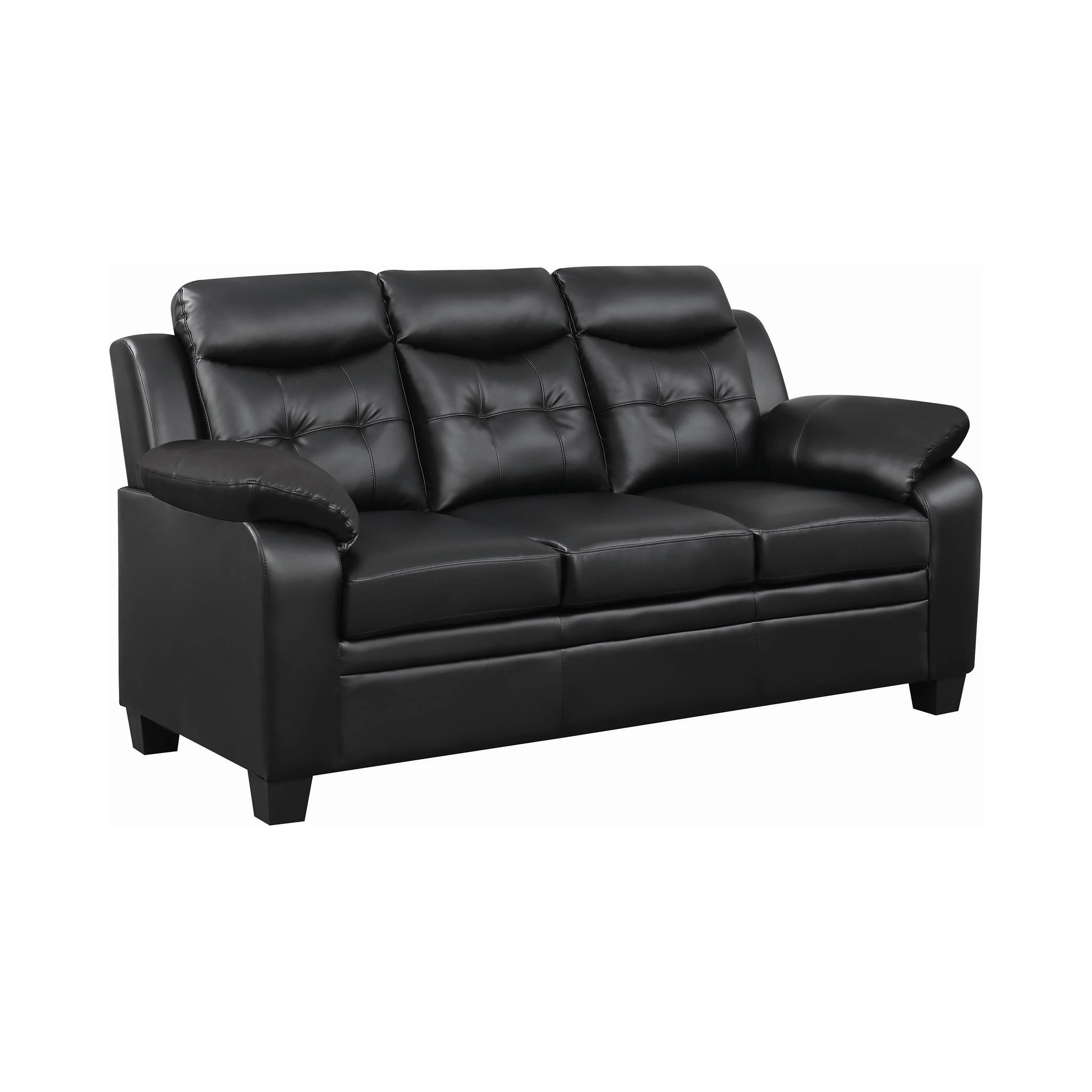 Coaster Furniture Finley 506551 Upholstered Padded Arm Tufted Sofa – Black