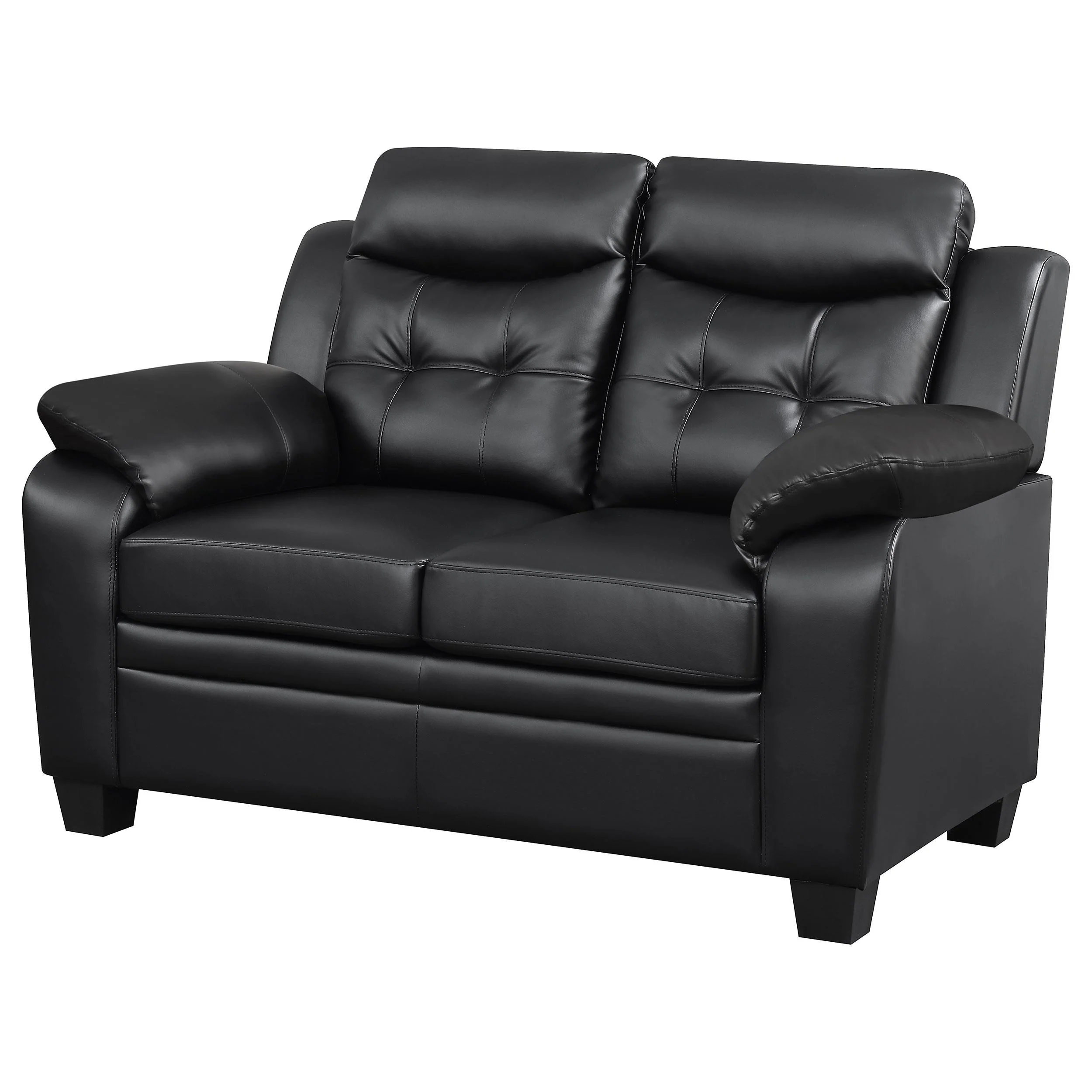 Coaster Furniture Finley 506552 Upholstered Padded Arm Tufted Loveseat - Black - Image 3