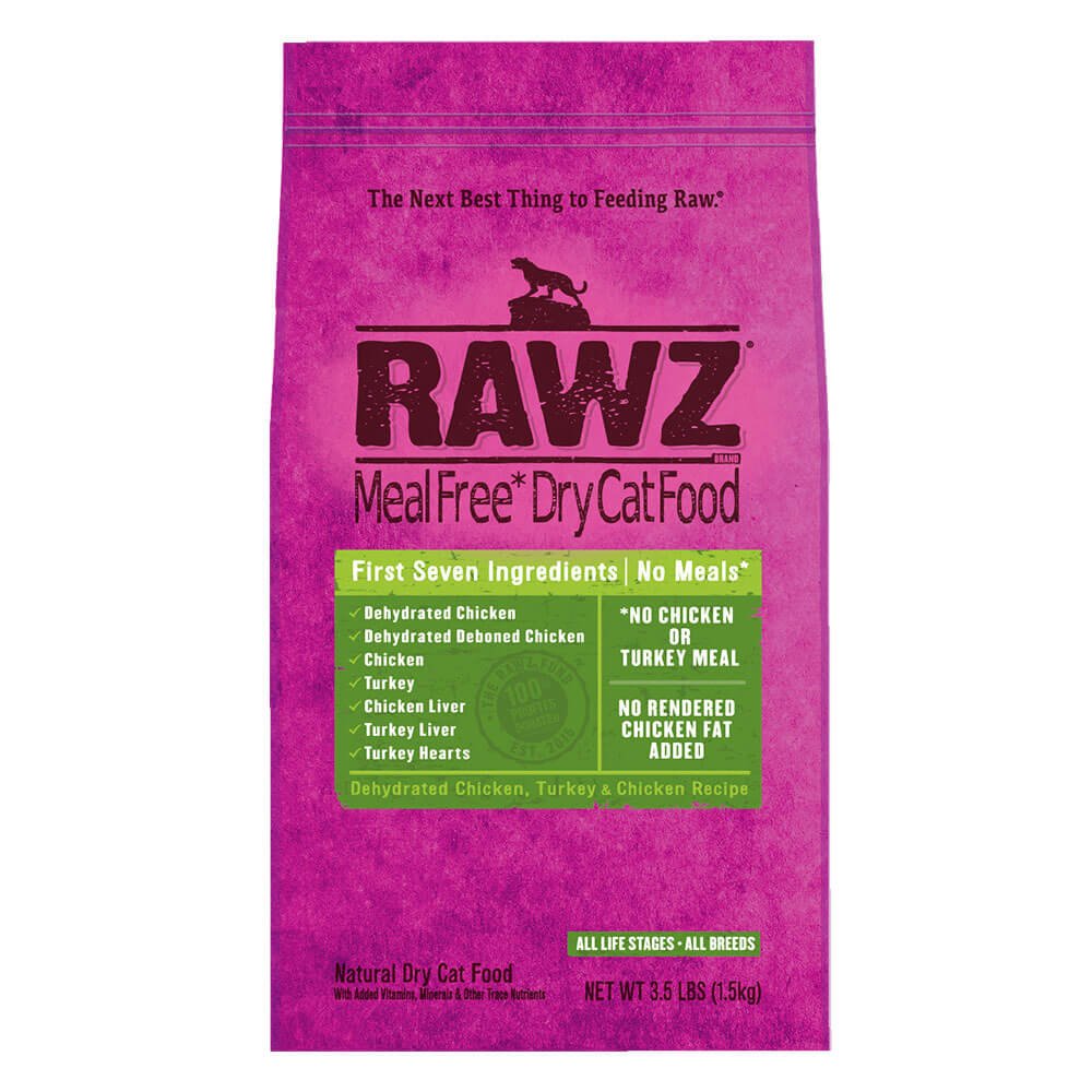 Rawz Natural Grain-Free Chicken & Turkey All Life Stages Dry Cat Food, 3.5 lb - Image 1