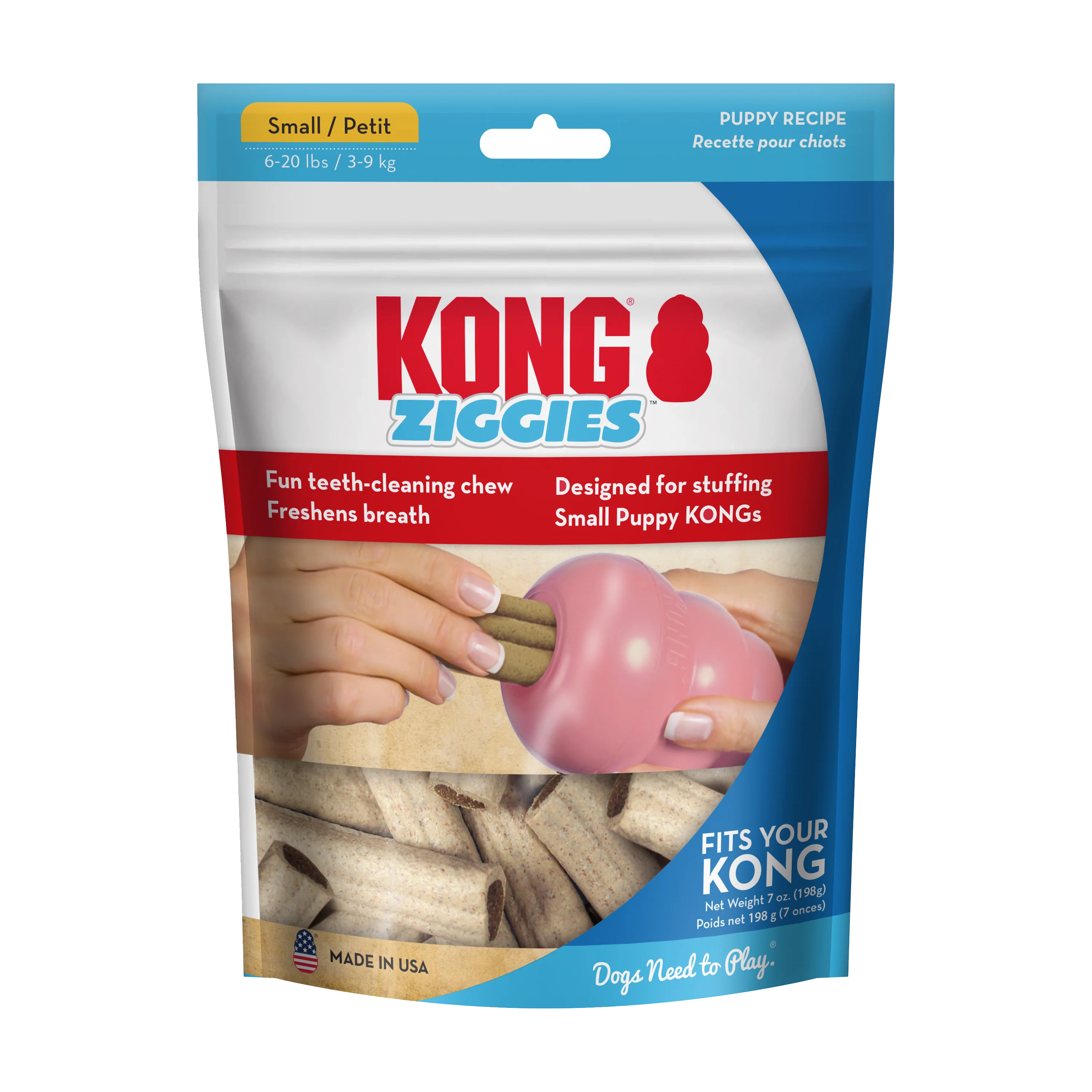Kong Dog Treat Ziggies Puppy 8oz Large - Image 1