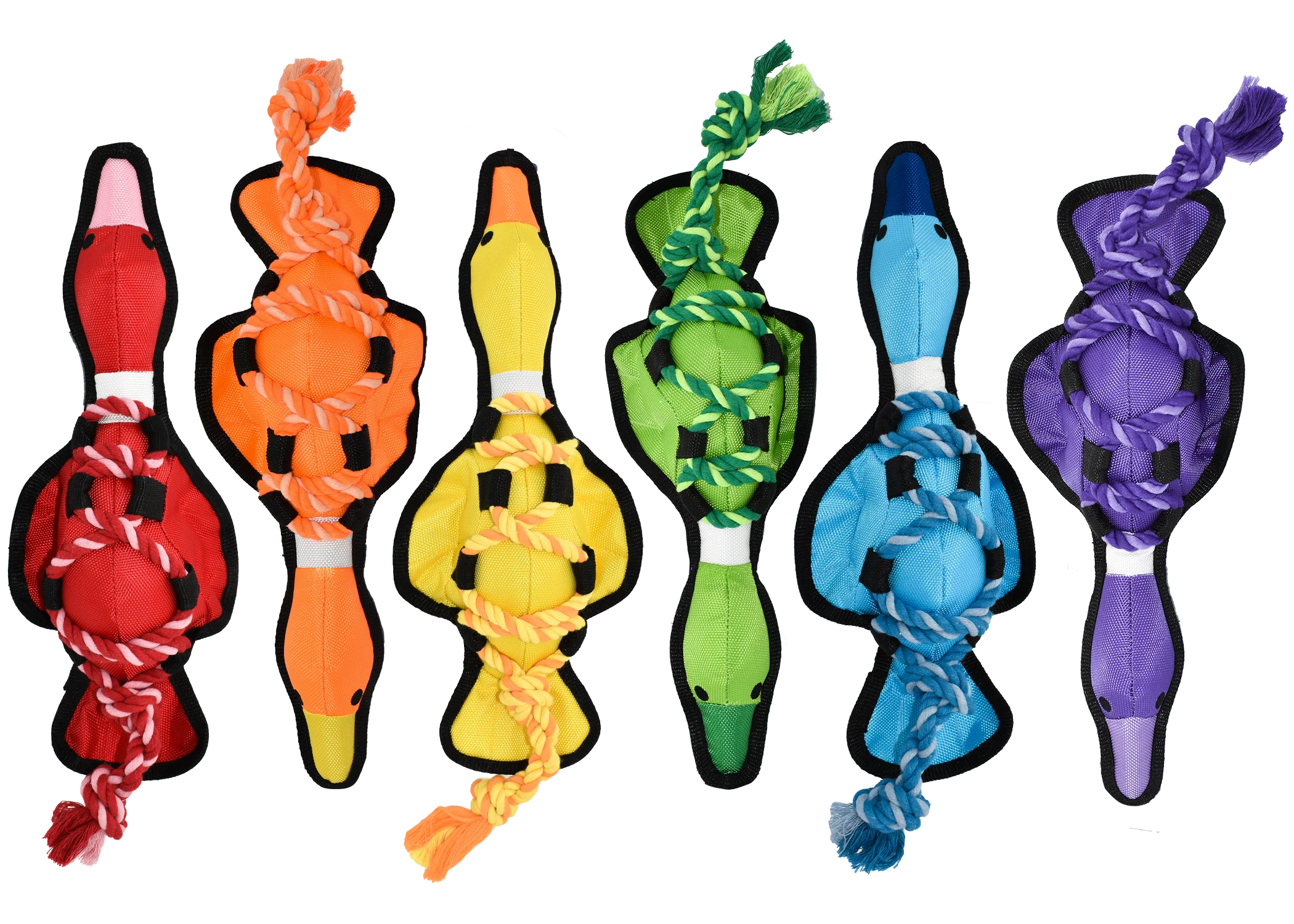 Multipet Dog Toy Cross-Ropes Duck 19in Assorted - Image 1