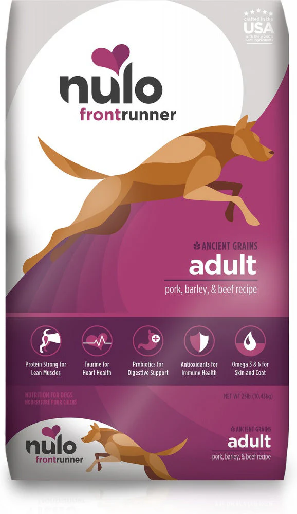 Nulo Frontrunner Pork, Barley, & Beef Dry Dog Food, 23 lb - Image 1