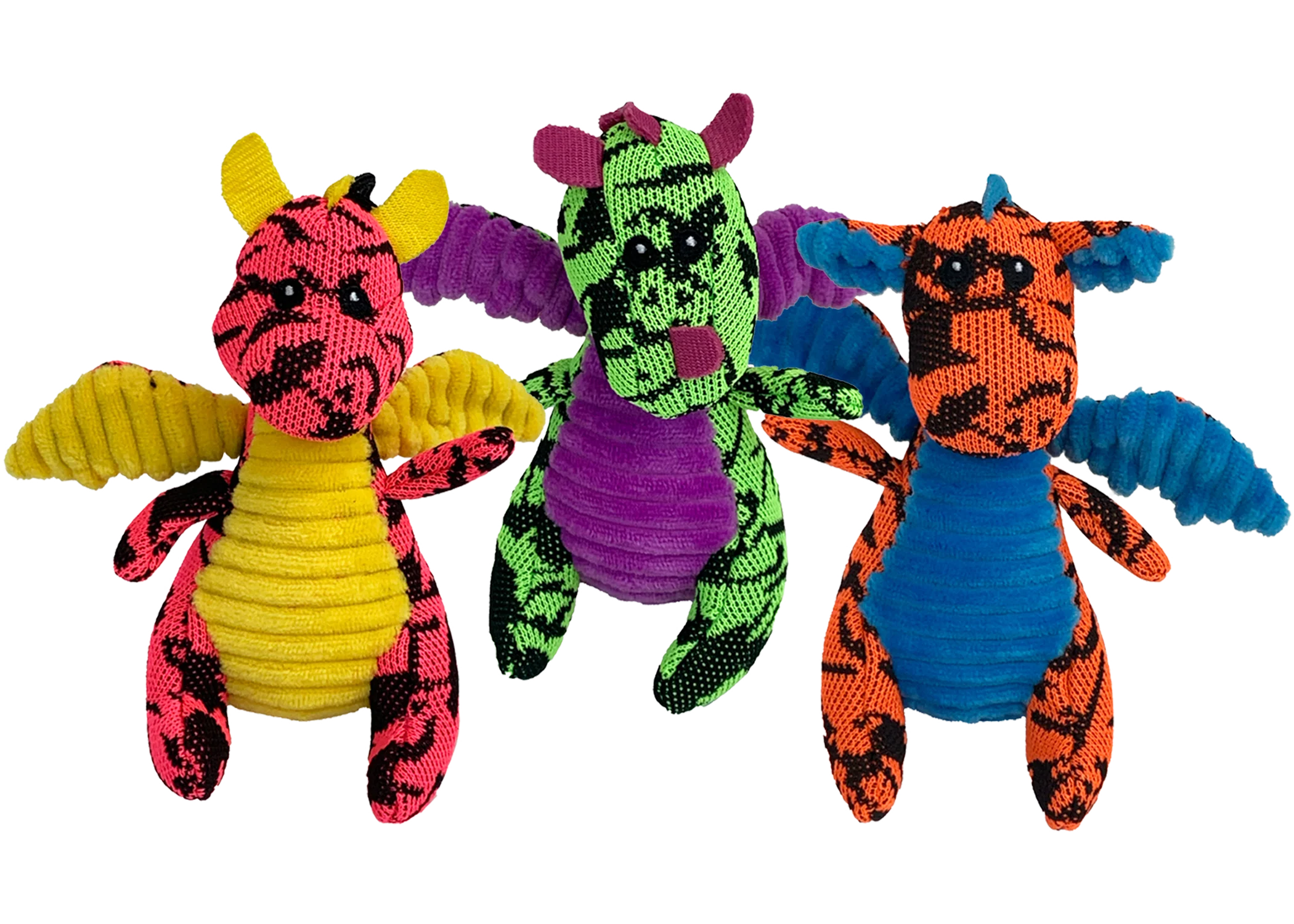 Multipet Dragon Plush Dog Toy, Mini 5-inch, Assorted - Image 1