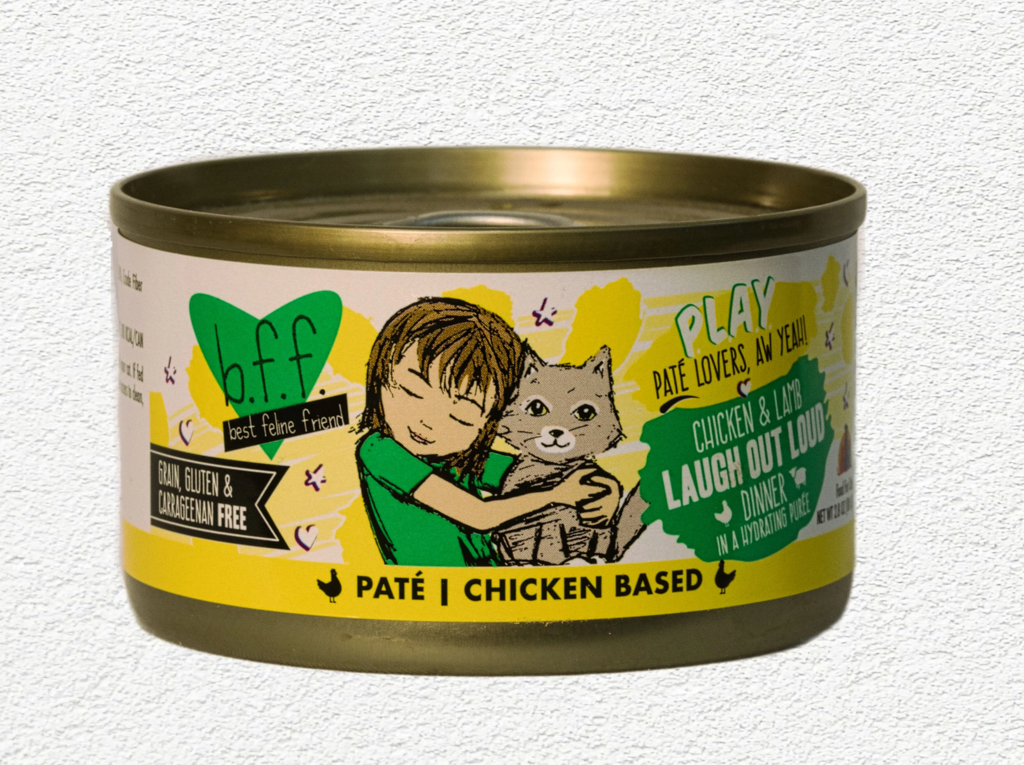 WERUVA B.F.F. PLAY Chicken & Lamb "Laugh Out Loud" Pate Recipe Grain-Free Wet Cat Food - 2.8 oz - Image 1