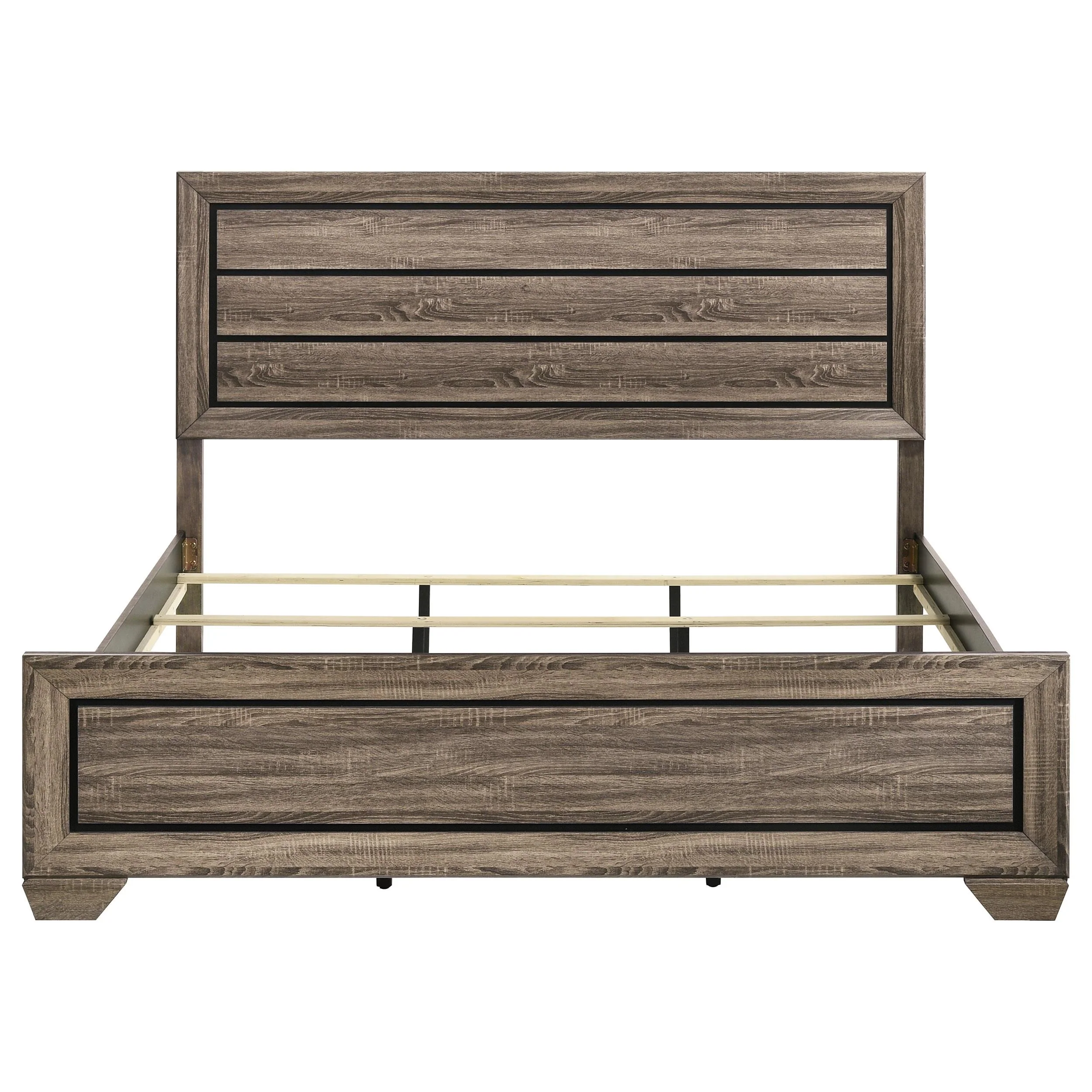 Coaster Furniture Kauffman 204191KE Wood Eastern King Panel Bed - Washed Taupe - Image 3