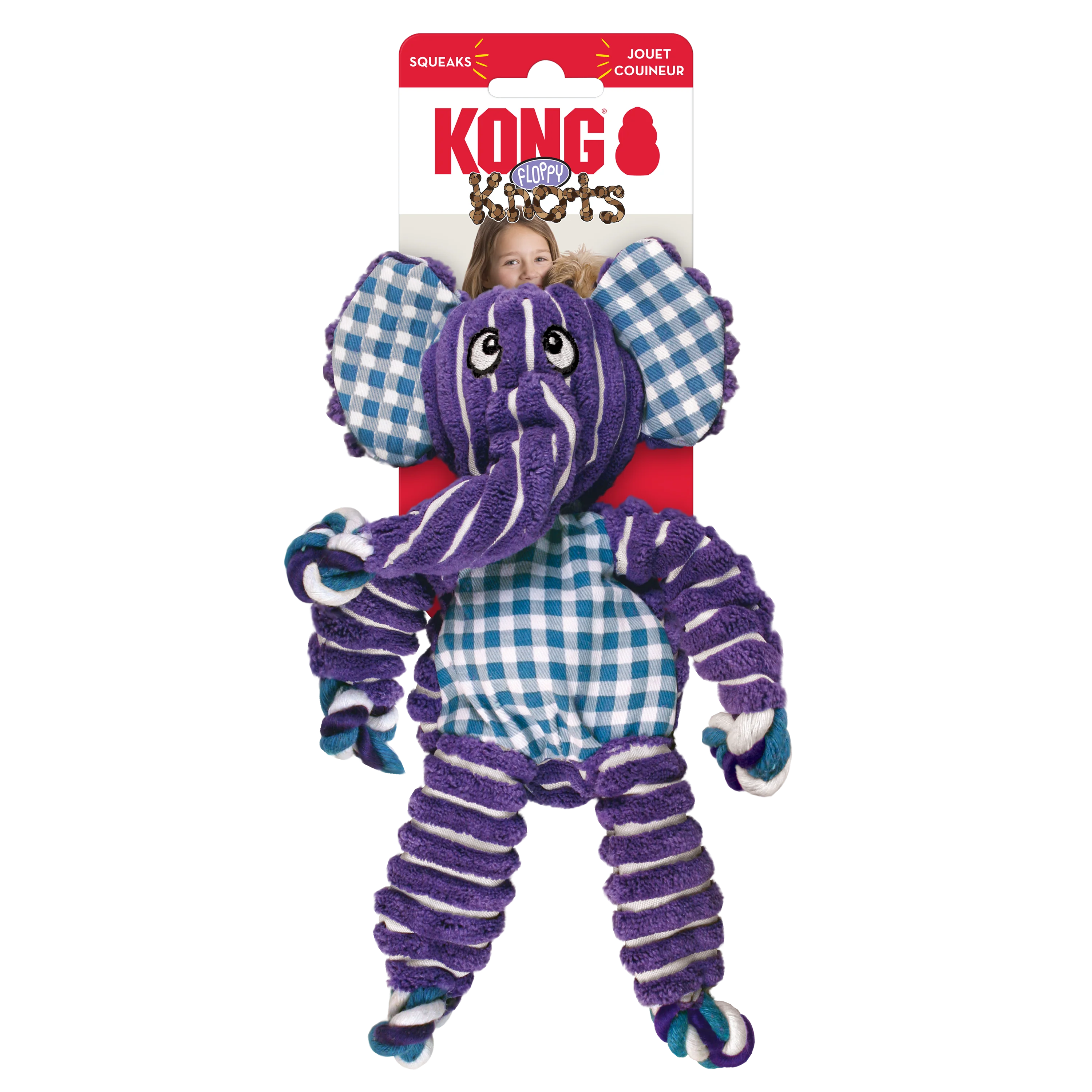 Kong Dog Toy Floppy Knots Elephant  Small - Image 1