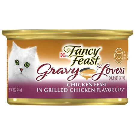 Fancy Feast Gravy Wet Cat Food  Gravy Lovers Chicken Feast in Grilled Chicken Flavor Gravy  3 oz. Can - Image 1