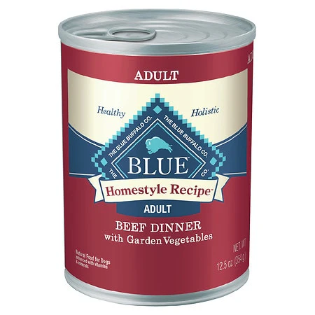 Blue Buffalo Homestyle Recipe Beef Pate Wet Dog Food for Adult Dogs  Whole Grain  12.5 oz. Can - Image 1