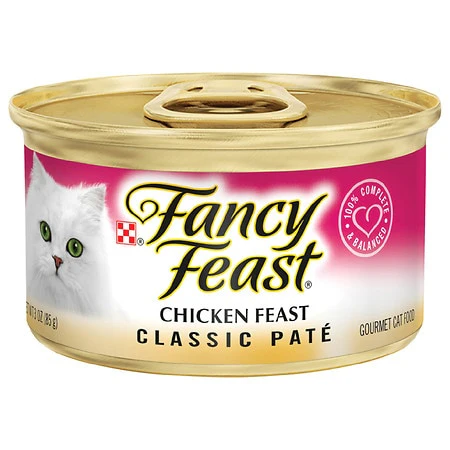 Fancy Feast Grain Free Pate Wet Cat Food  Classic Pate Chicken Feast  3 oz. Can - Image 1