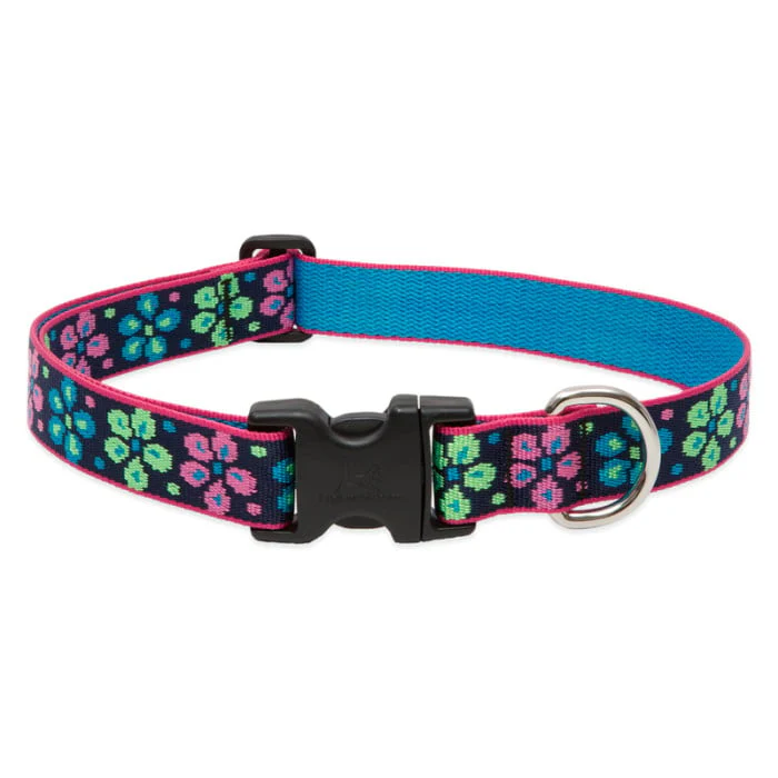 Lupine Pet Dog 1 In Wide 12-20 In Adjustable Collar Original Designs Flower Power - Image 1