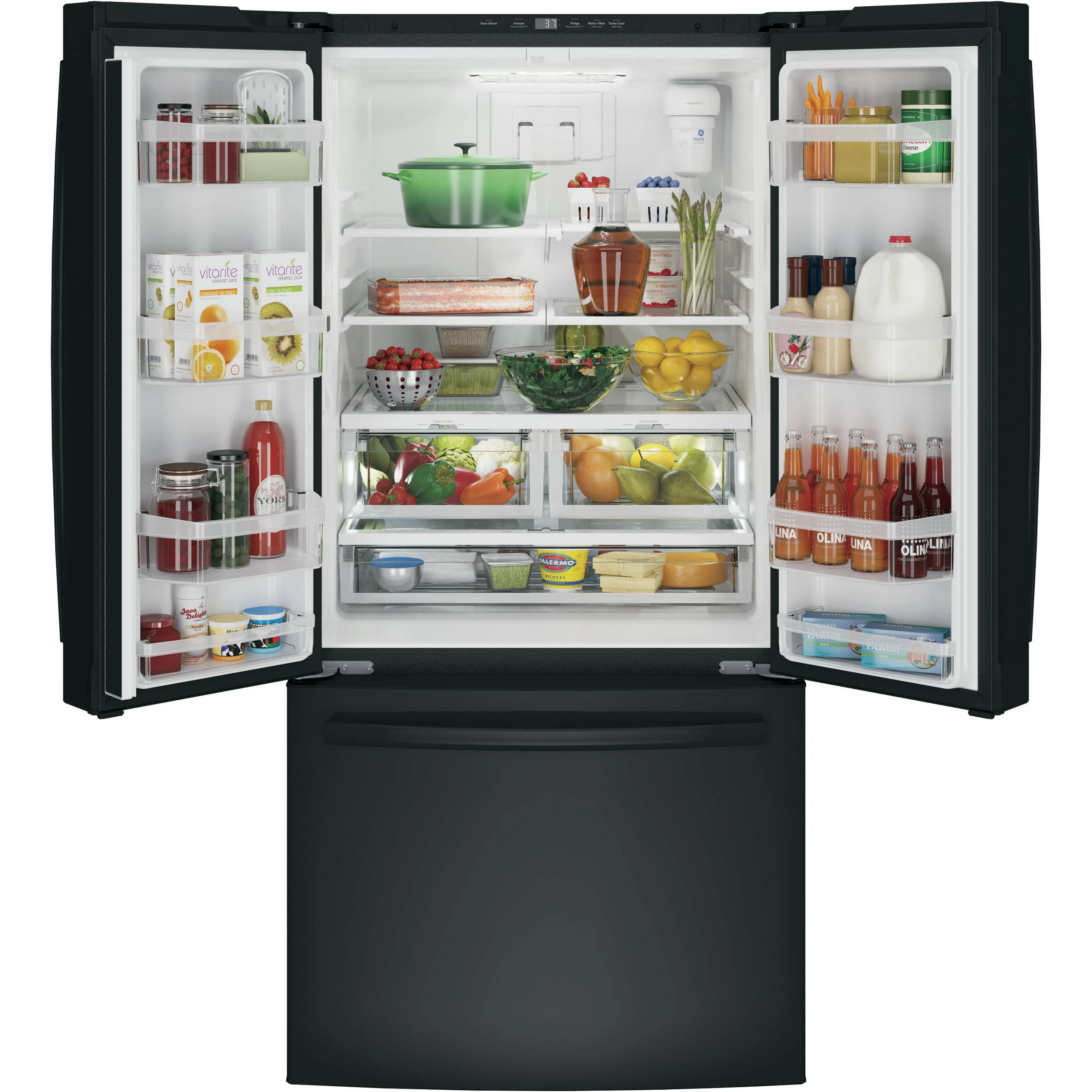 GE 33-inch, 18.6 cu. ft. Counter-Depth French-Door Refrigerator GWE19JGLBB - Image 3