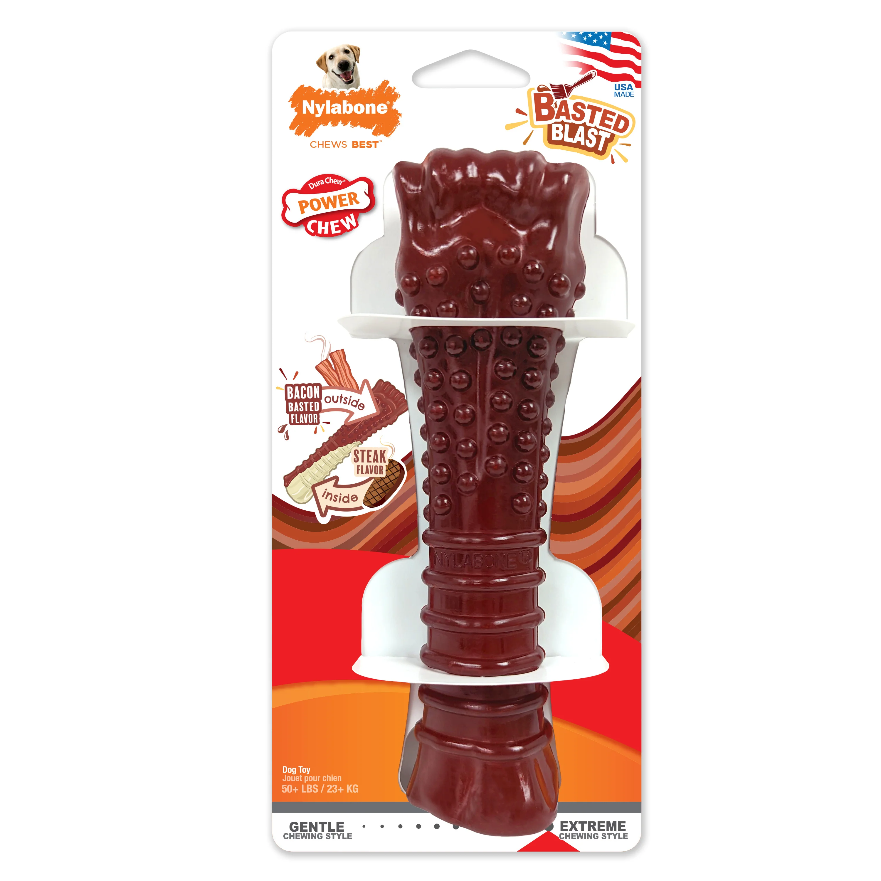 Nylabone Power Chew Basted Blast Dual Flavored Dog Chew Toys X-Large/Souper - Image 1