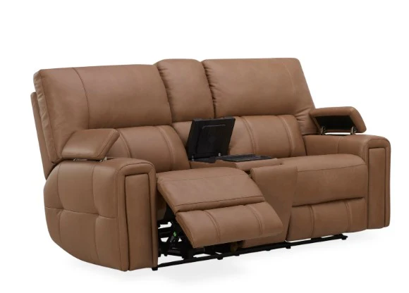 463-86P/97317 Southern Motion Revive Leather Triple PWR HR Console LS - Oasis Butternut - Image 1