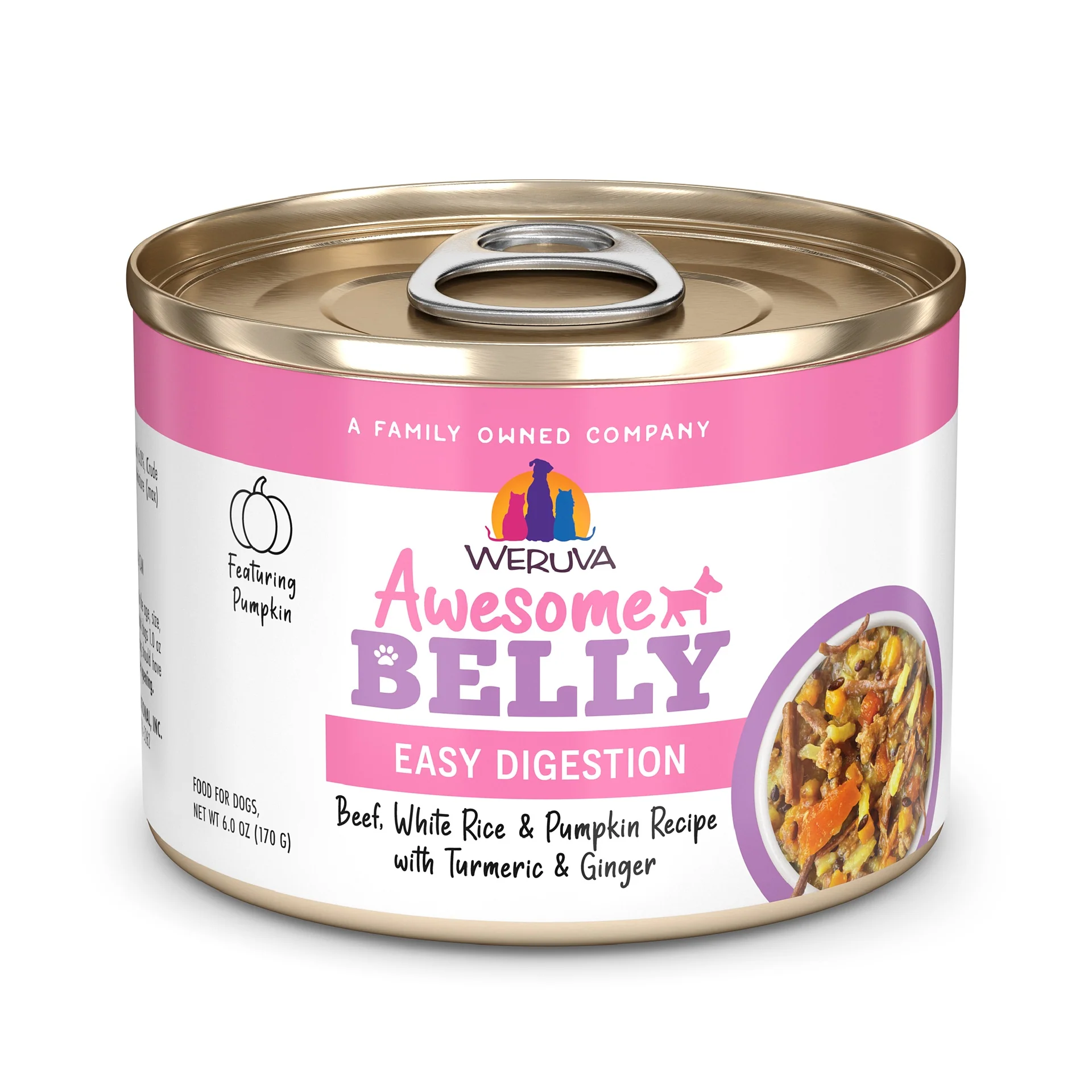 Weruva Awesome Belly Beef, Rice, & Pumpkin Wet Dog Food 6oz - Image 1