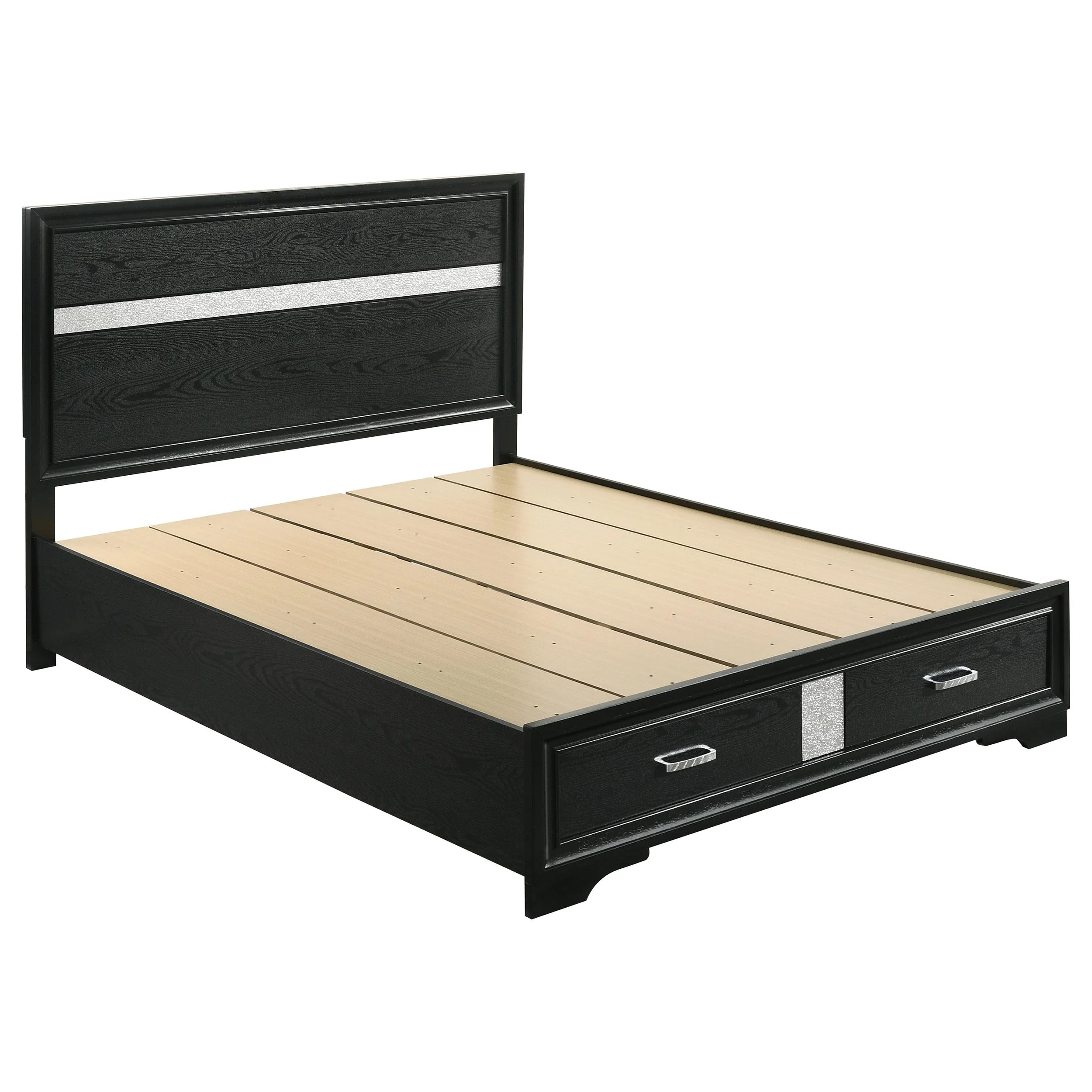 Coaster Furniture Miranda 206361Q 51-inch Wood Queen Storage Panel Bed - Black - Image 1